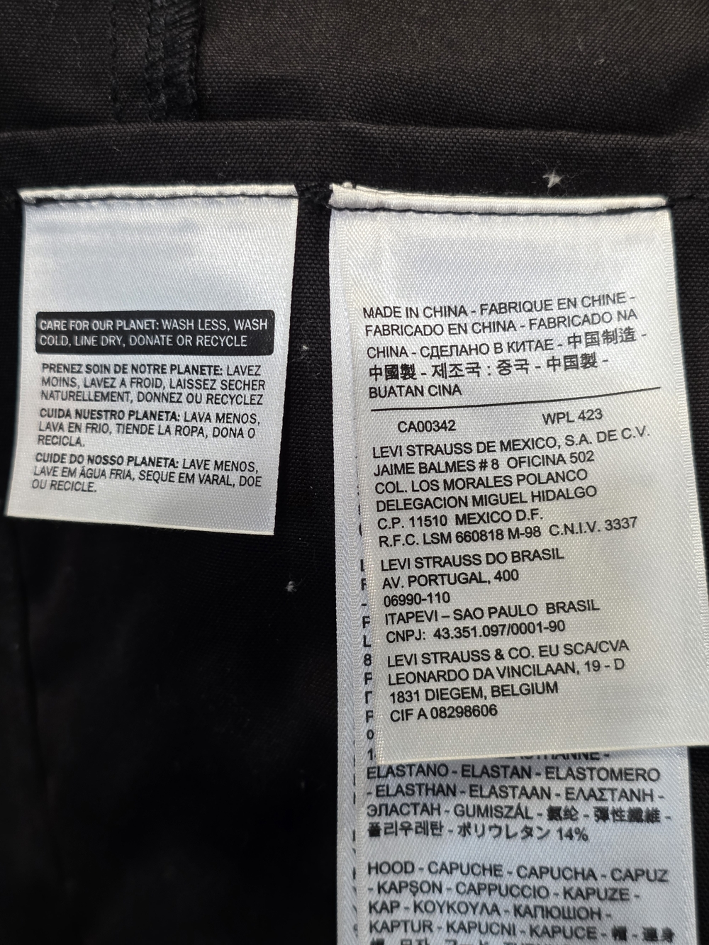 Levi's Biker Commuter Jacket Men's XL Black Hidden Hood Reflective Commuter Coat - Picture 10 of 16